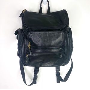 FRYE | Black Leather Laptop Backpack Unisex